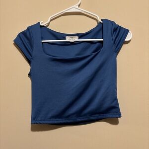 Women’s Elegant Blue Crop Top - Double Lined